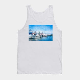 Oyster Boats - Fulton Harbor - Texas Tank Top